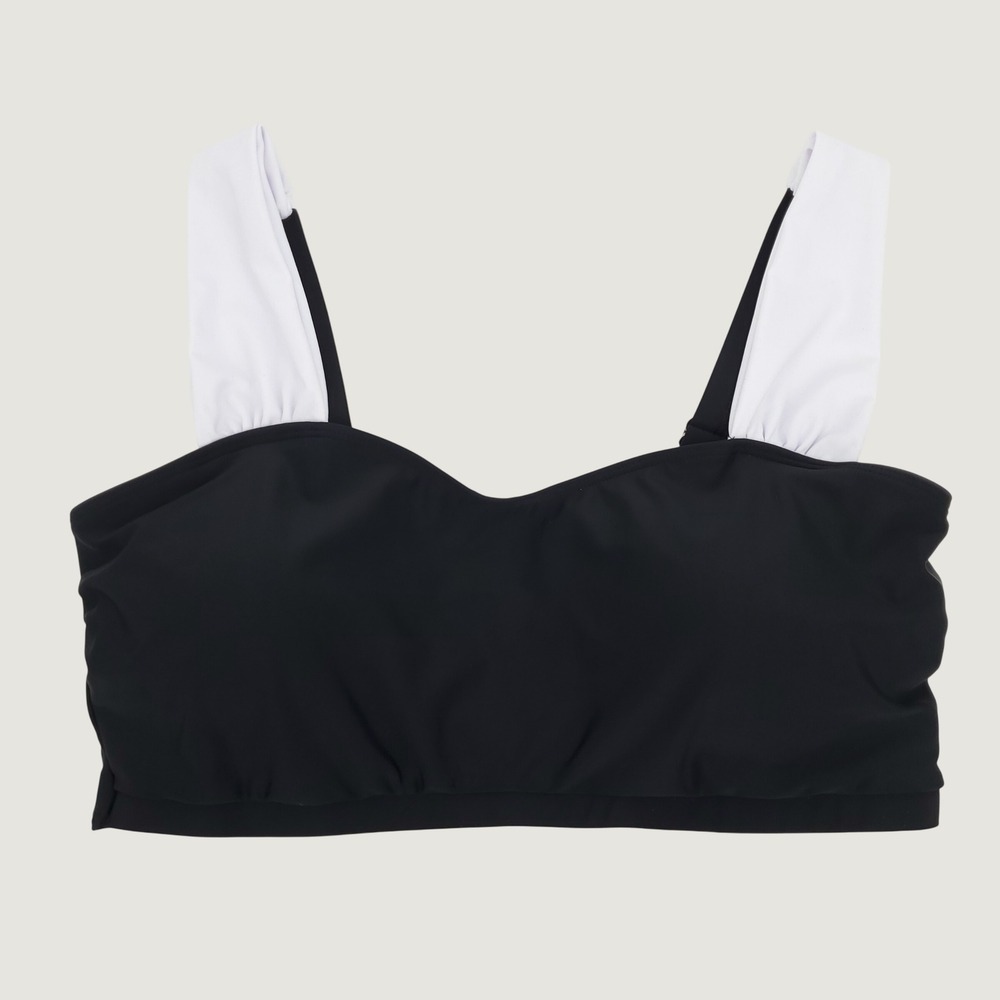 Blooming Jelly Bikini Top Womens XL Black White Colorblock Adjustable Padded New